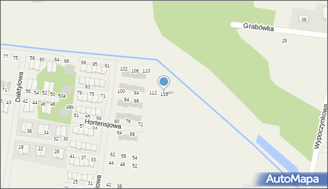 Grabówka, Hortensjowa, 116, mapa Grabówka