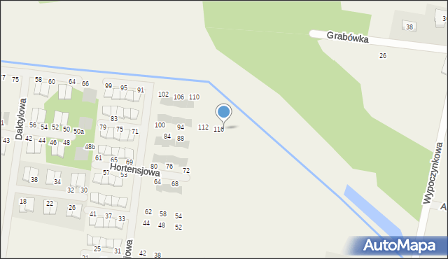 Grabówka, Hortensjowa, 118, mapa Grabówka