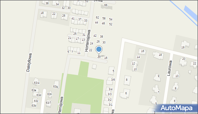 Grabówka, Hortensjowa, 20, mapa Grabówka