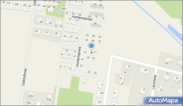 Grabówka, Hortensjowa, 38, mapa Grabówka