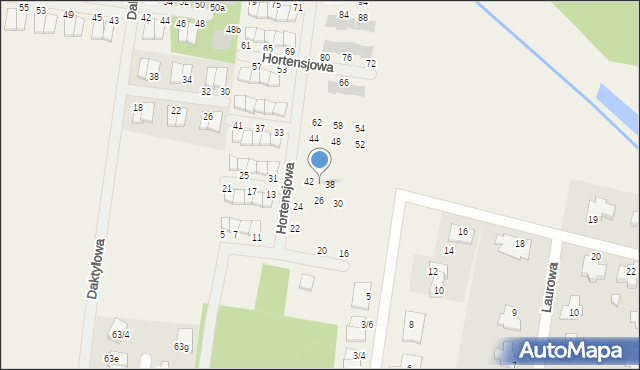 Grabówka, Hortensjowa, 40, mapa Grabówka