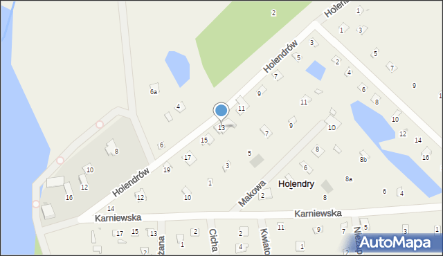 Holendry, Holendrów, 13, mapa Holendry