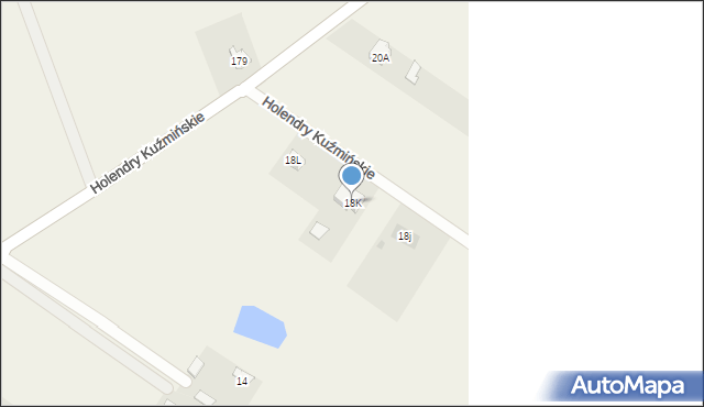 Holendry Kuźmińskie, Holendry Kuźmińskie, 18K, mapa Holendry Kuźmińskie