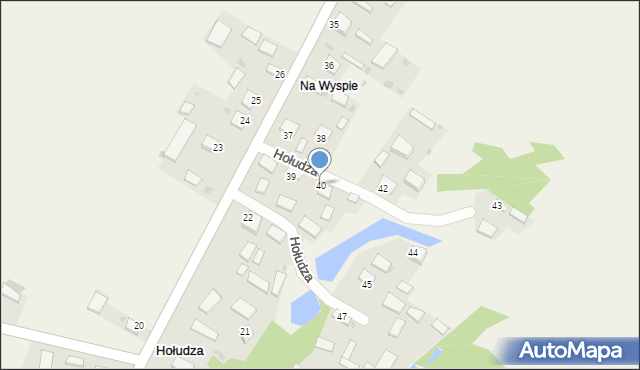 Hołudza, Hołudza, 40, mapa Hołudza