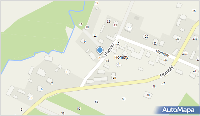 Homoty, Homoty, 21, mapa Homoty