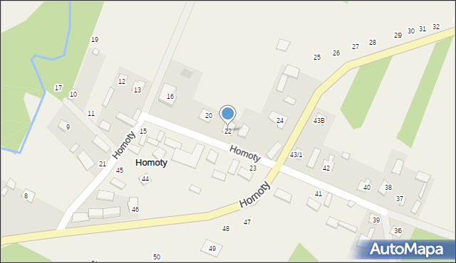 Homoty, Homoty, 22a, mapa Homoty