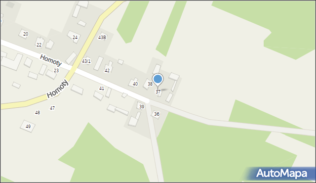 Homoty, Homoty, 37, mapa Homoty