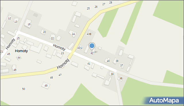 Homoty, Homoty, 42, mapa Homoty