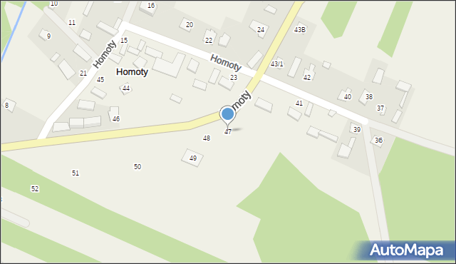 Homoty, Homoty, 47, mapa Homoty