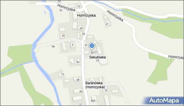 Homrzyska, Homrzyska, 33, mapa Homrzyska
