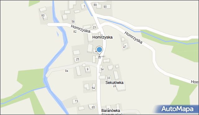 Homrzyska, Homrzyska, 35, mapa Homrzyska