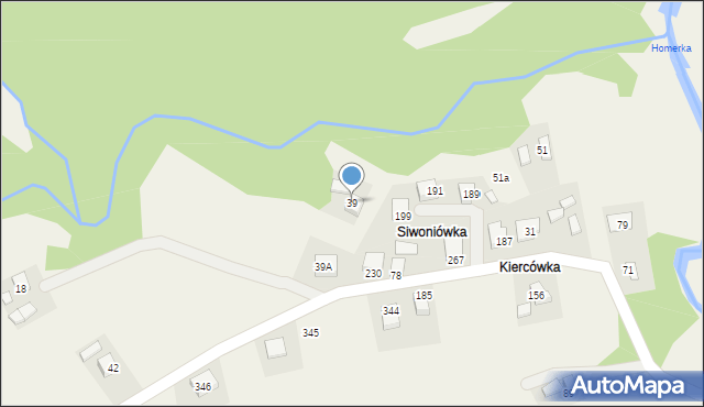 Homrzyska, Homrzyska, 39, mapa Homrzyska