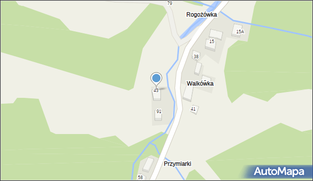 Homrzyska, Homrzyska, 43, mapa Homrzyska