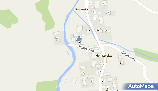 Homrzyska, Homrzyska, 56A, mapa Homrzyska