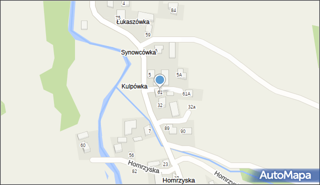 Homrzyska, Homrzyska, 61, mapa Homrzyska
