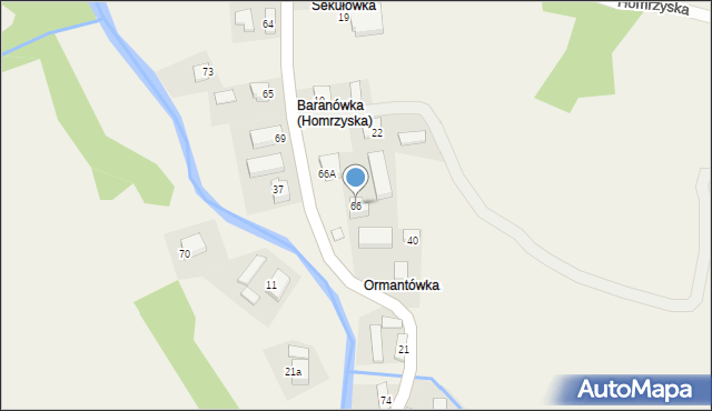 Homrzyska, Homrzyska, 66, mapa Homrzyska