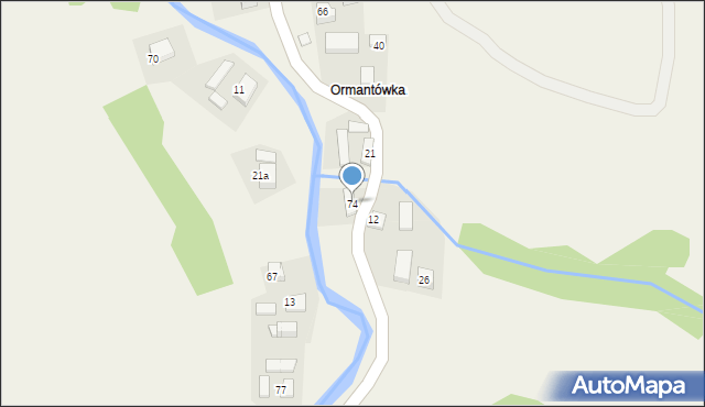 Homrzyska, Homrzyska, 74, mapa Homrzyska