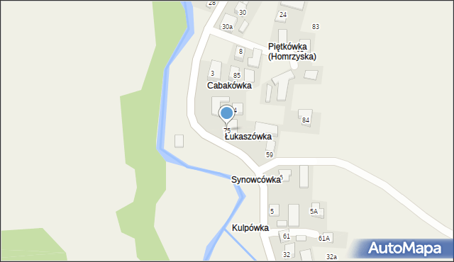 Homrzyska, Homrzyska, 75, mapa Homrzyska