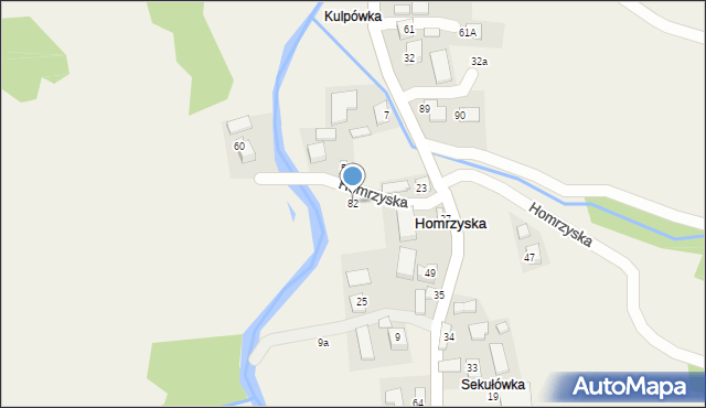 Homrzyska, Homrzyska, 82, mapa Homrzyska