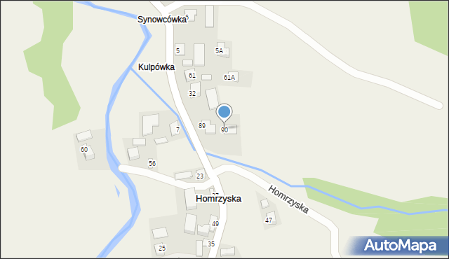 Homrzyska, Homrzyska, 90, mapa Homrzyska