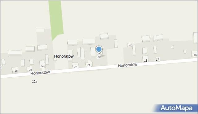 Honoratów, Honoratów, 20, mapa Honoratów