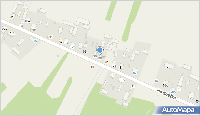 Hordzieżka, Hordzieżka, 88, mapa Hordzieżka