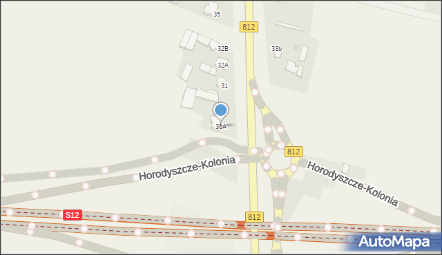 Horodyszcze-Kolonia, Horodyszcze-Kolonia, 30A, mapa Horodyszcze-Kolonia