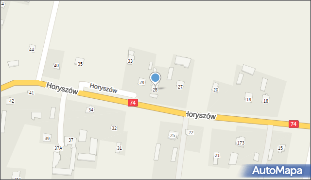 Horyszów, Horyszów, 28, mapa Horyszów