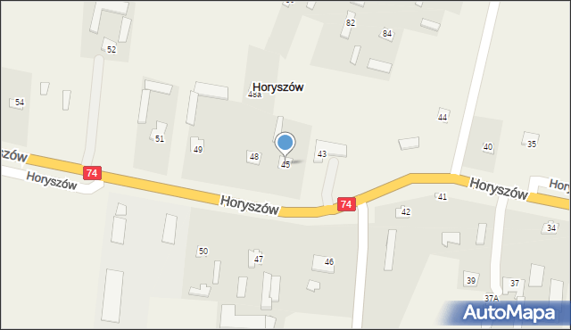 Horyszów, Horyszów, 45, mapa Horyszów