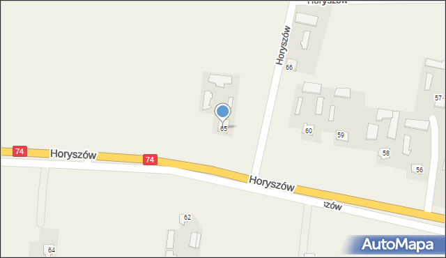 Horyszów, Horyszów, 65, mapa Horyszów