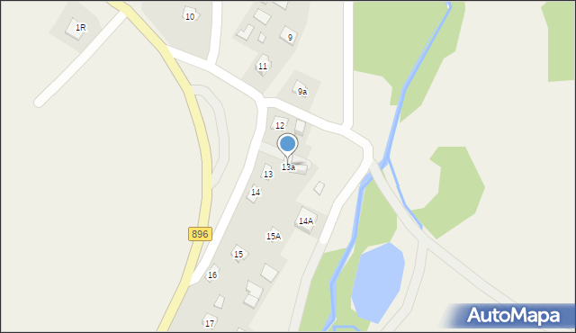 Hoszów, Hoszów, 13a, mapa Hoszów