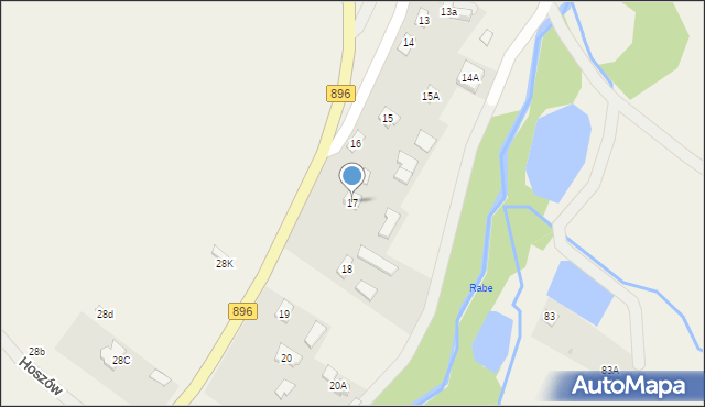 Hoszów, Hoszów, 17, mapa Hoszów