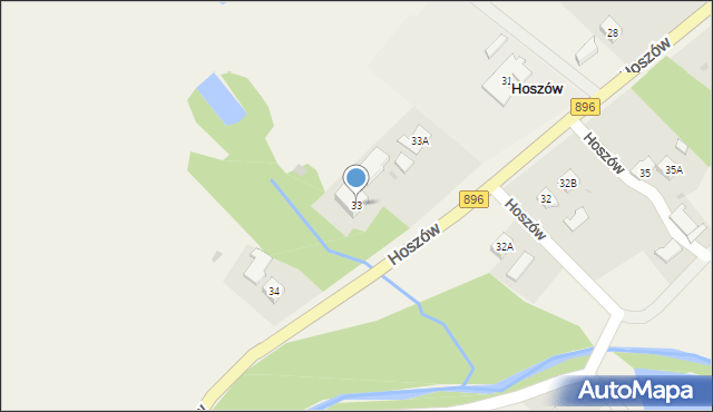 Hoszów, Hoszów, 33, mapa Hoszów