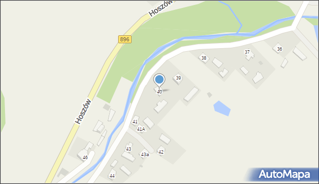 Hoszów, Hoszów, 40, mapa Hoszów