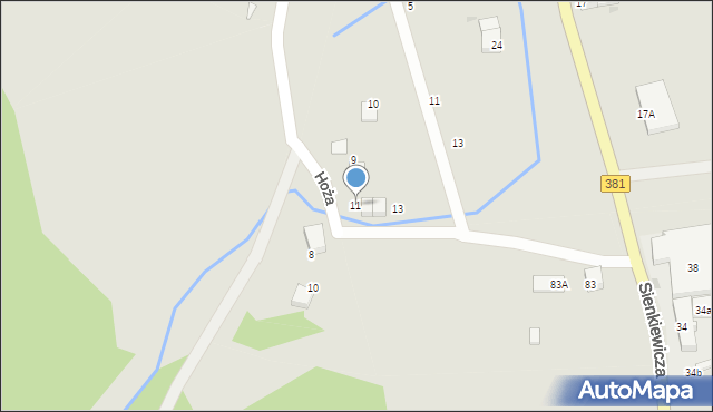 Jedlina-Zdrój, Hoża, 11, mapa Jedlina-Zdrój