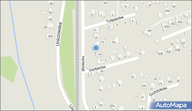 Katowice, Hortensji, 15, mapa Katowic