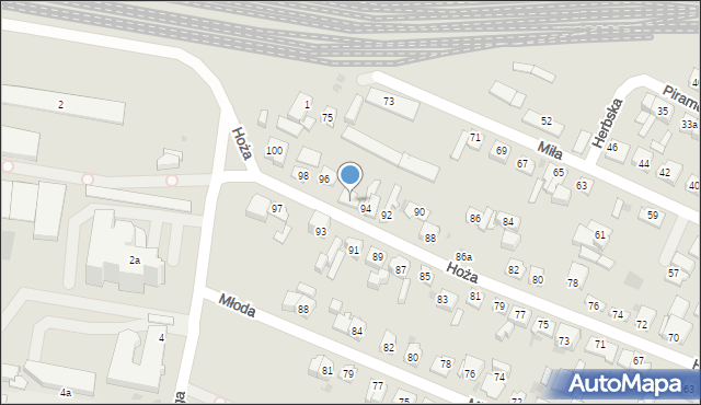 Kielce, Hoża, 94a, mapa Kielc