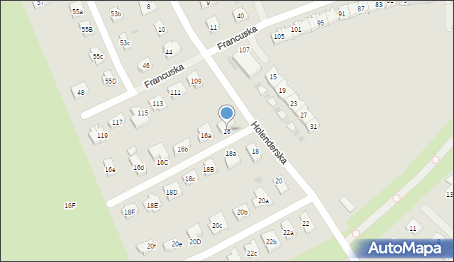 Koszalin, Holenderska, 16, mapa Koszalina