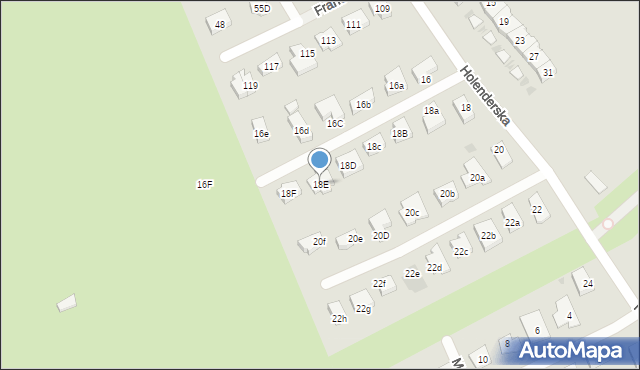 Koszalin, Holenderska, 18E, mapa Koszalina