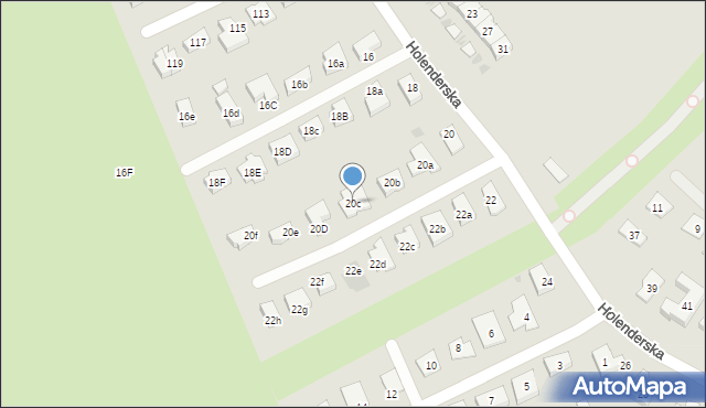 Koszalin, Holenderska, 20c, mapa Koszalina