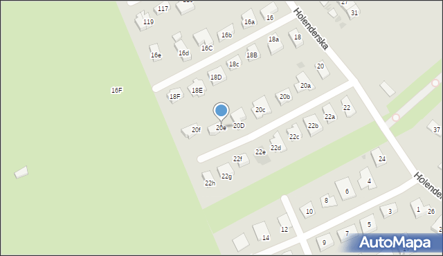 Koszalin, Holenderska, 20e, mapa Koszalina