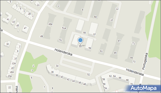 Koszalin, Holenderska, 53, mapa Koszalina