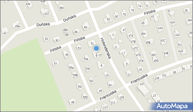 Koszalin, Holenderska, 6, mapa Koszalina