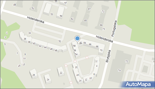 Koszalin, Holenderska, 60, mapa Koszalina