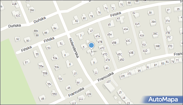 Koszalin, Holenderska, 7, mapa Koszalina