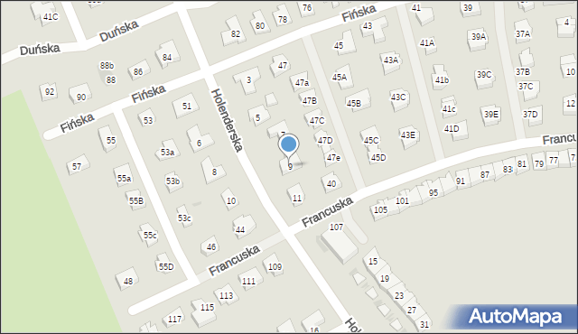 Koszalin, Holenderska, 9, mapa Koszalina