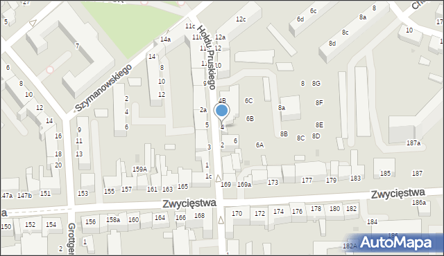 Koszalin, Hołdu Pruskiego, 4, mapa Koszalina