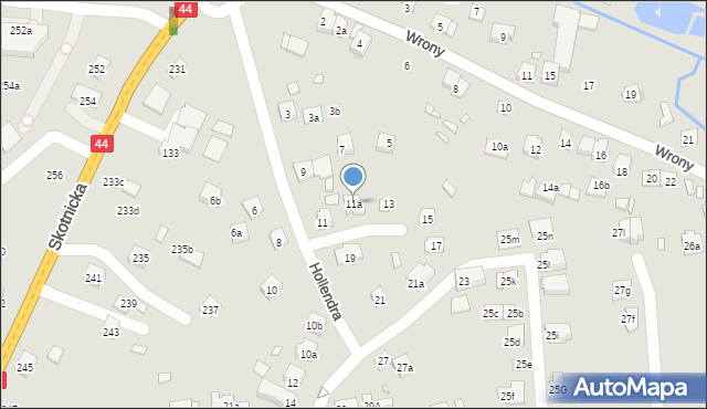 Kraków, Hollendra Tadeusza, 11a, mapa Krakowa