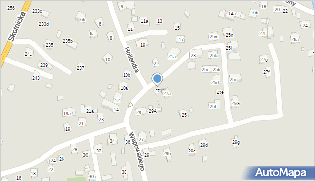 Kraków, Hollendra Tadeusza, 27, mapa Krakowa