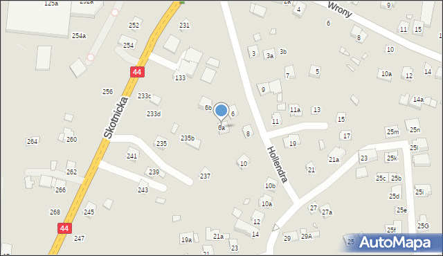 Kraków, Hollendra Tadeusza, 6a, mapa Krakowa